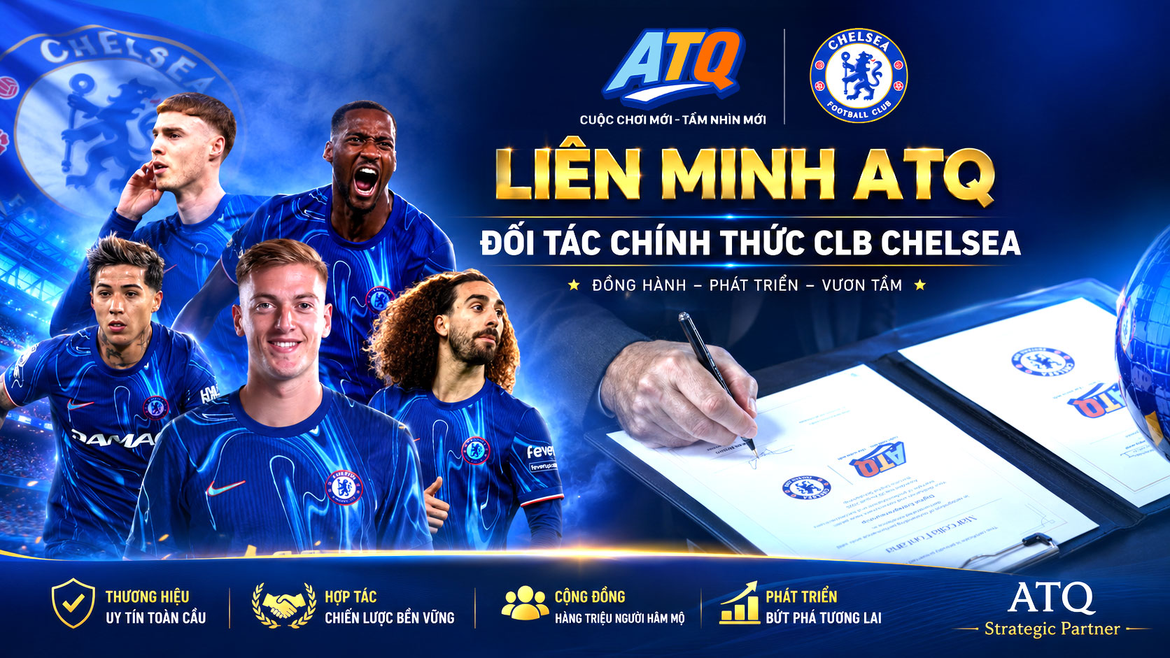 LIÊN MINH QUỐC TẾ ATQ, HỢP TÁC CHÍNH THỨC CÙNG CLB CHELSEA